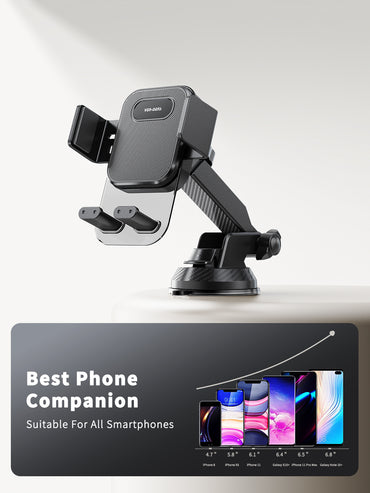 VD-HD049 Yüksek kaliteli, geri çekilebilir, katlanabilir, 360 derece dönebilen araç içi telefon tutucu, orta konsol için evrensel akıllı telefon tutucu.