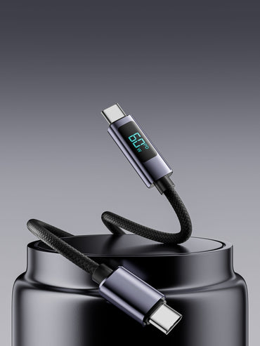 VD-DCN04 27W USB-C - Lightning 1M siyah naylon+alüminyum alaşımlı veri kablosu