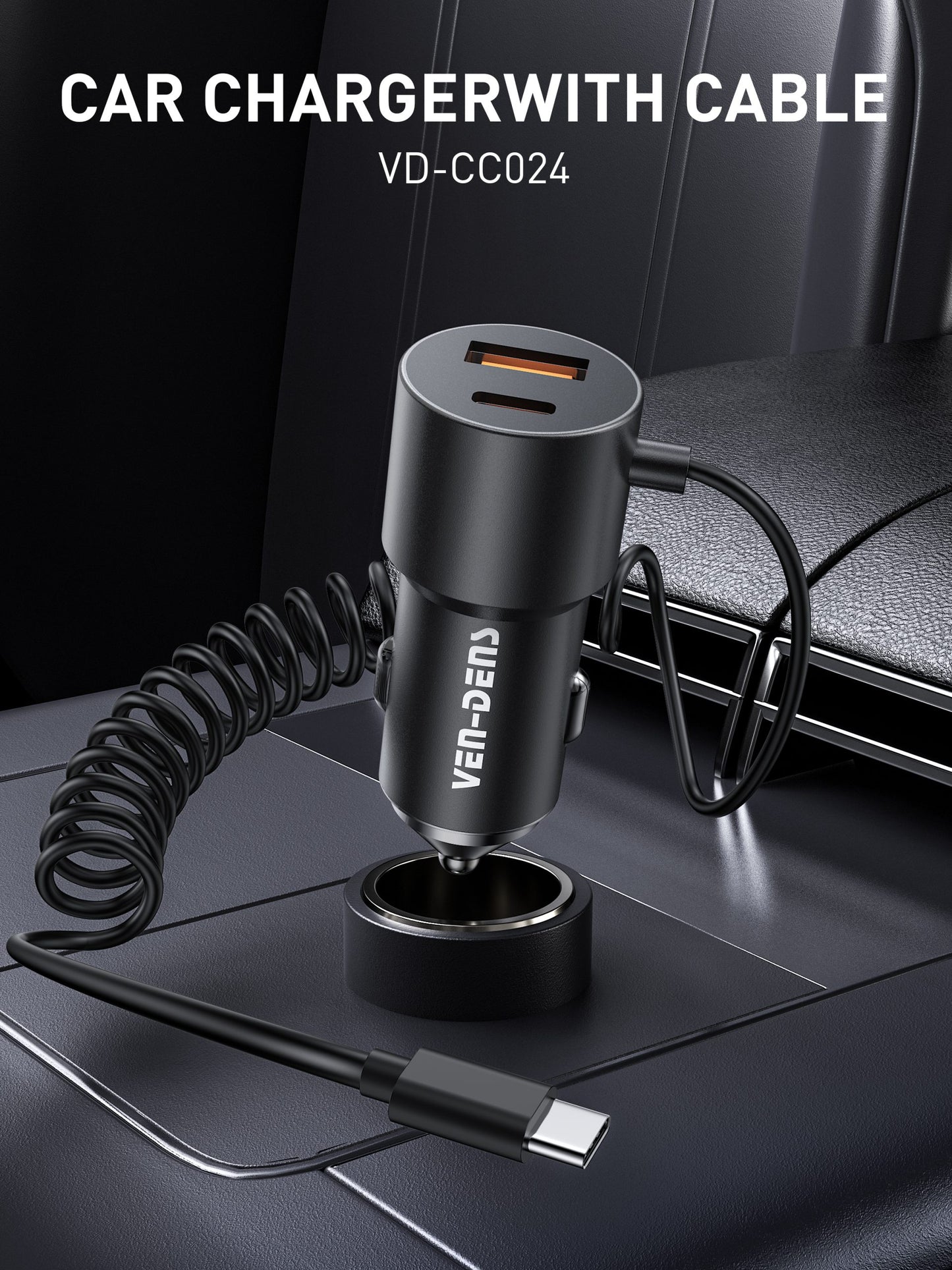 Vendens DrivePro 60W Hızlı Araç Şarj Cihazı