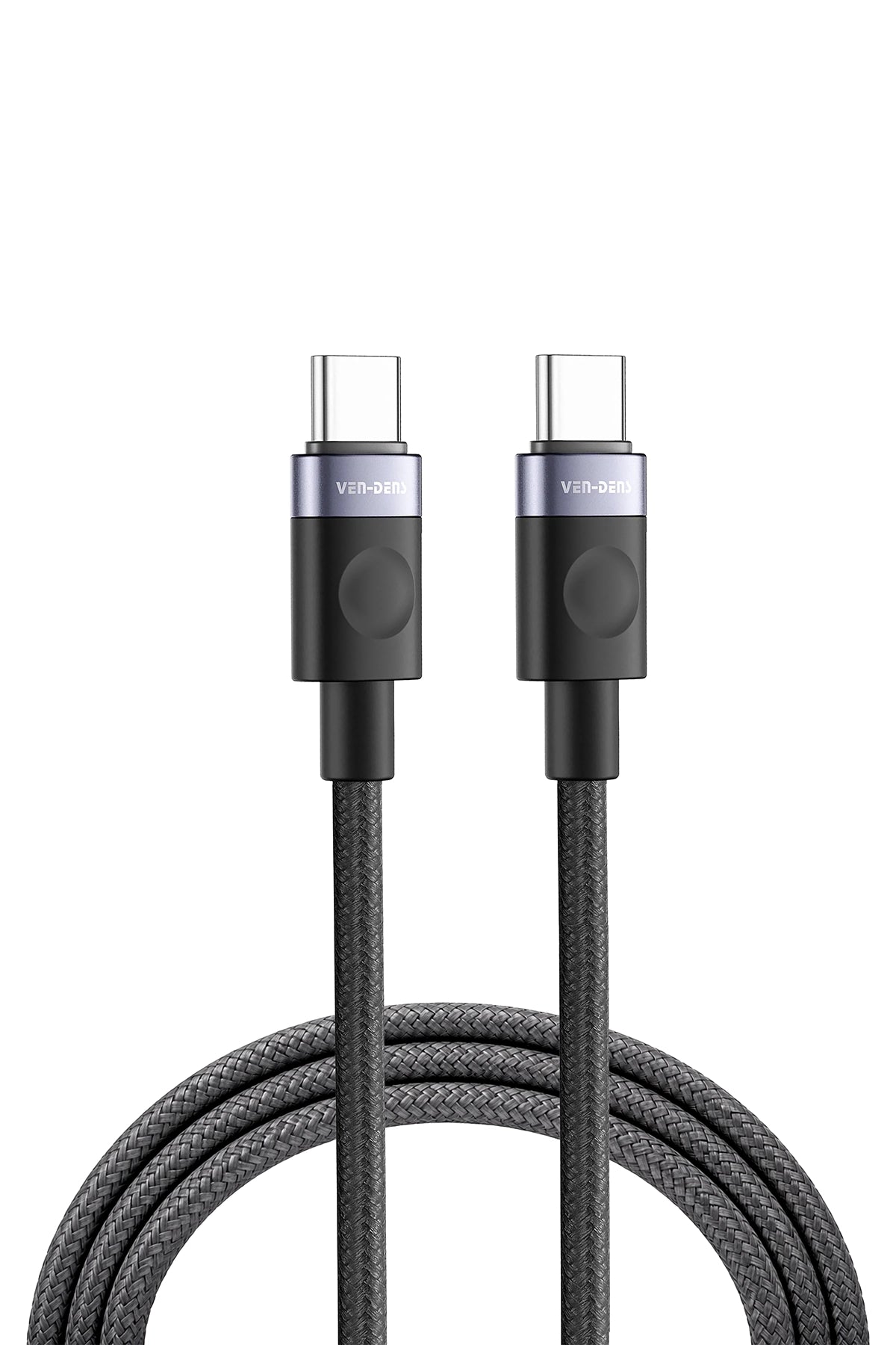 Vendens VD-DCM05 USB-C'den USB-C'ye Örgülü 60W Hızlı Şarj Destekli Type C Kablo 1m, 2m, 3m