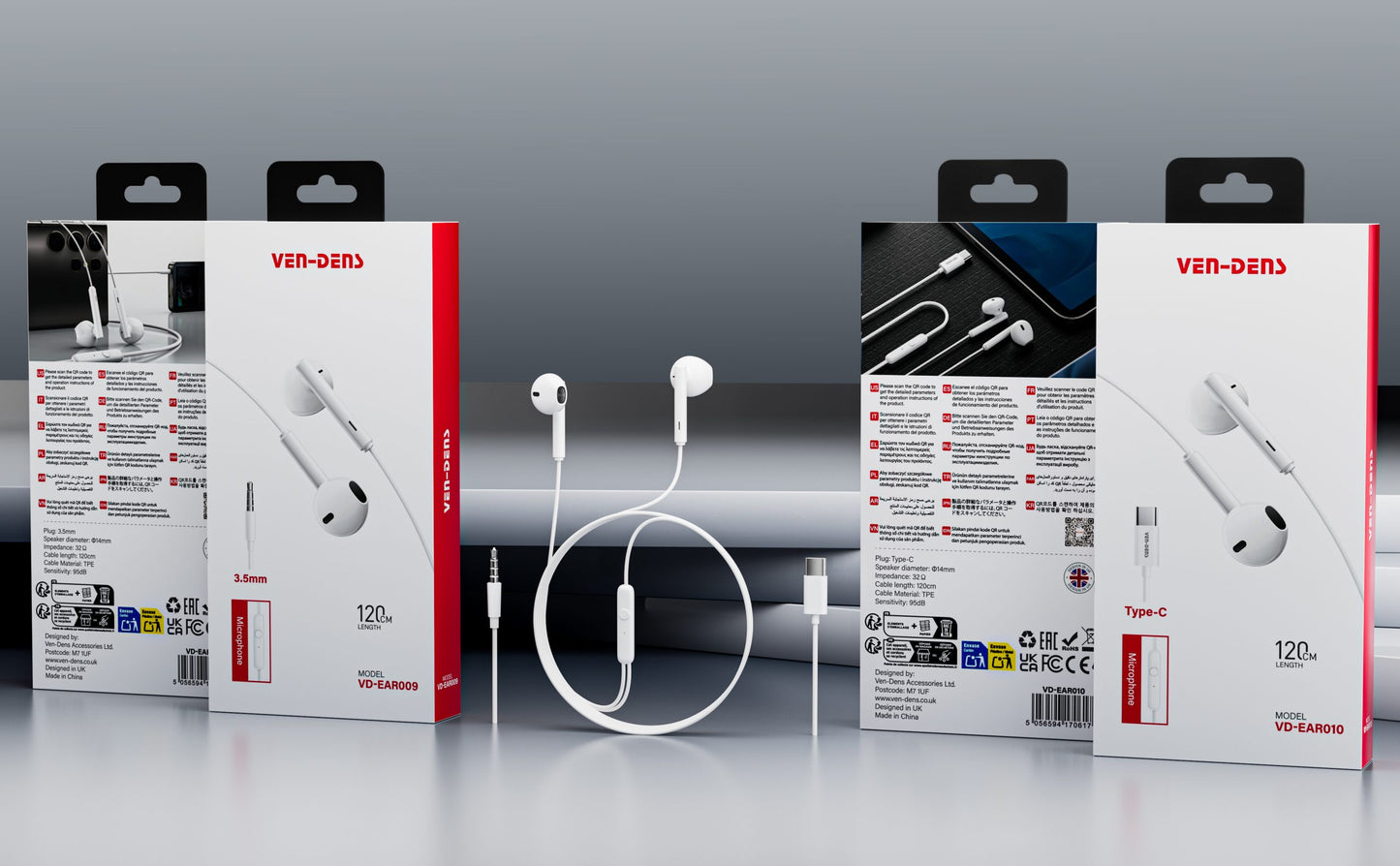 VD-EAR010 Toptan Fiyat Kablolu Kulaklık Type-C Port 120CM Mikrofonlu Kablolu Kulaklıklar Net Ses Kalitesi HD Stereo