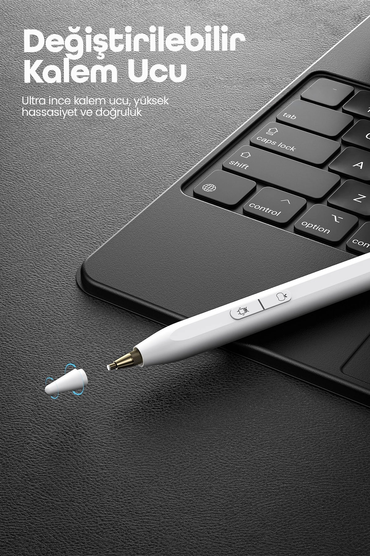 Vendens VD-SP006 Manyetik Stylus Kalem, Hızlı Şarjlı, 2 Yedek Uçlu, Android ve iPad Uyumlu