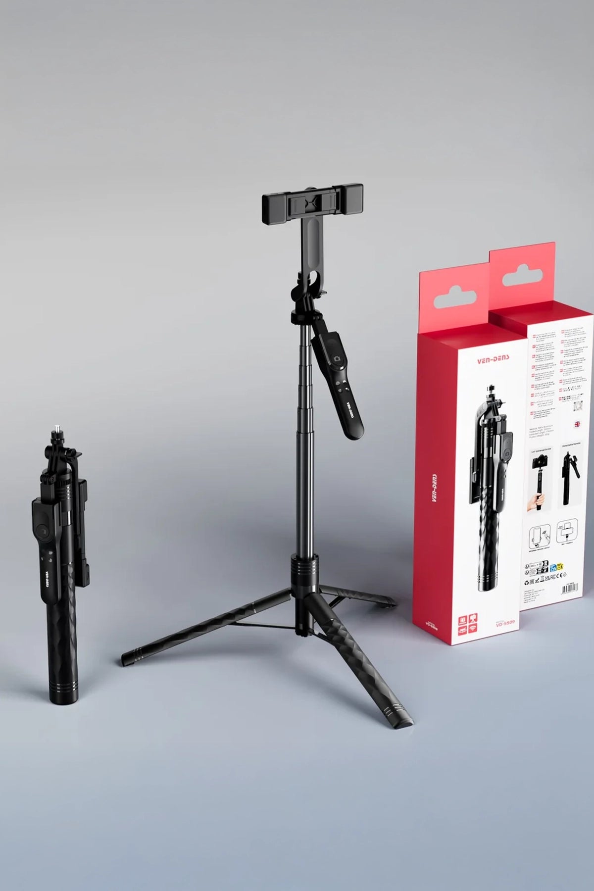 Vendens VD-SS10 Bluetooth 360° Akıllı Selfie Çubuğu & Tripod Seti