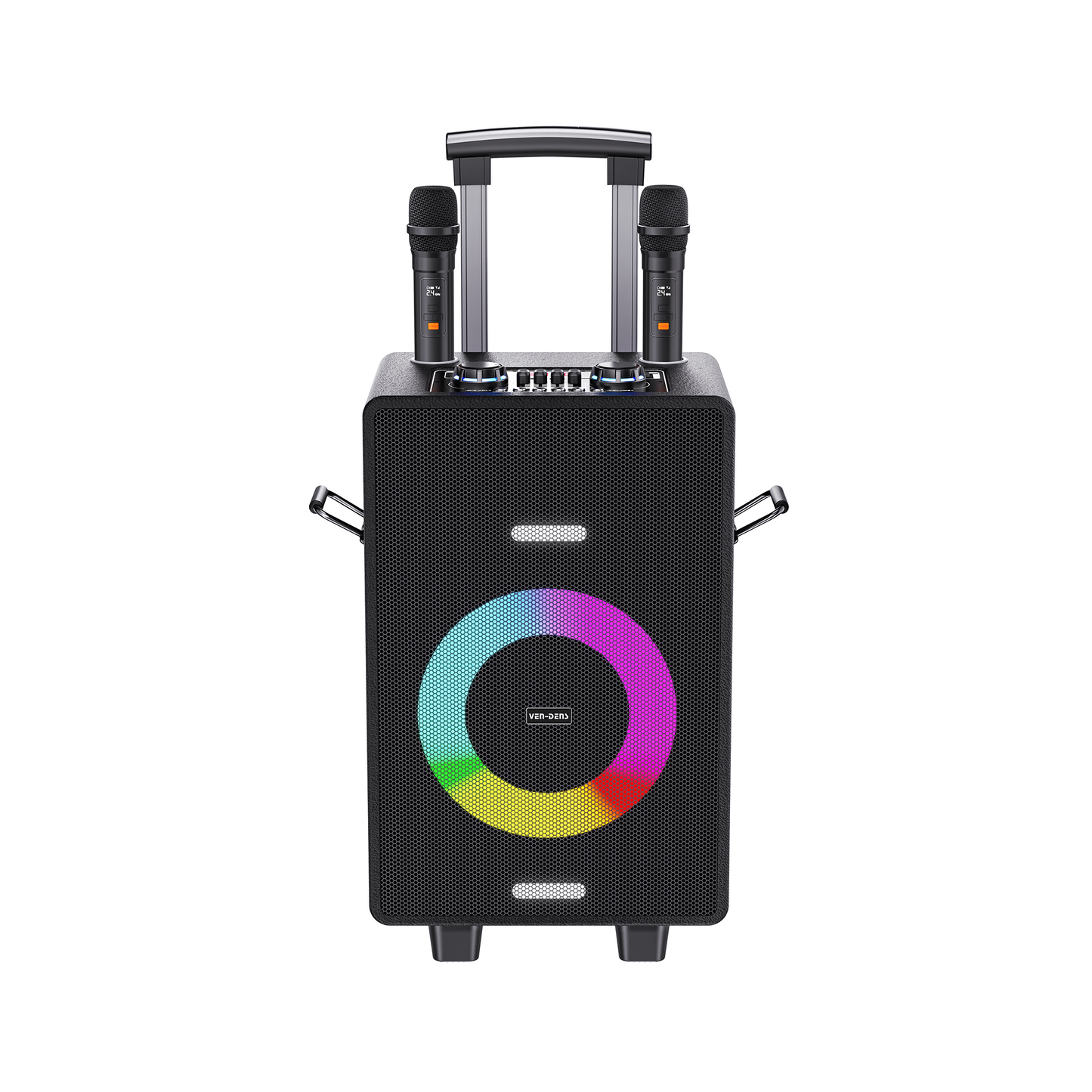 Vendens VD-SPK004 8 İnç Çift Mikrofonlu ve LED Işıklı Taşınabilir Bluetooth Parti Hoparlörü