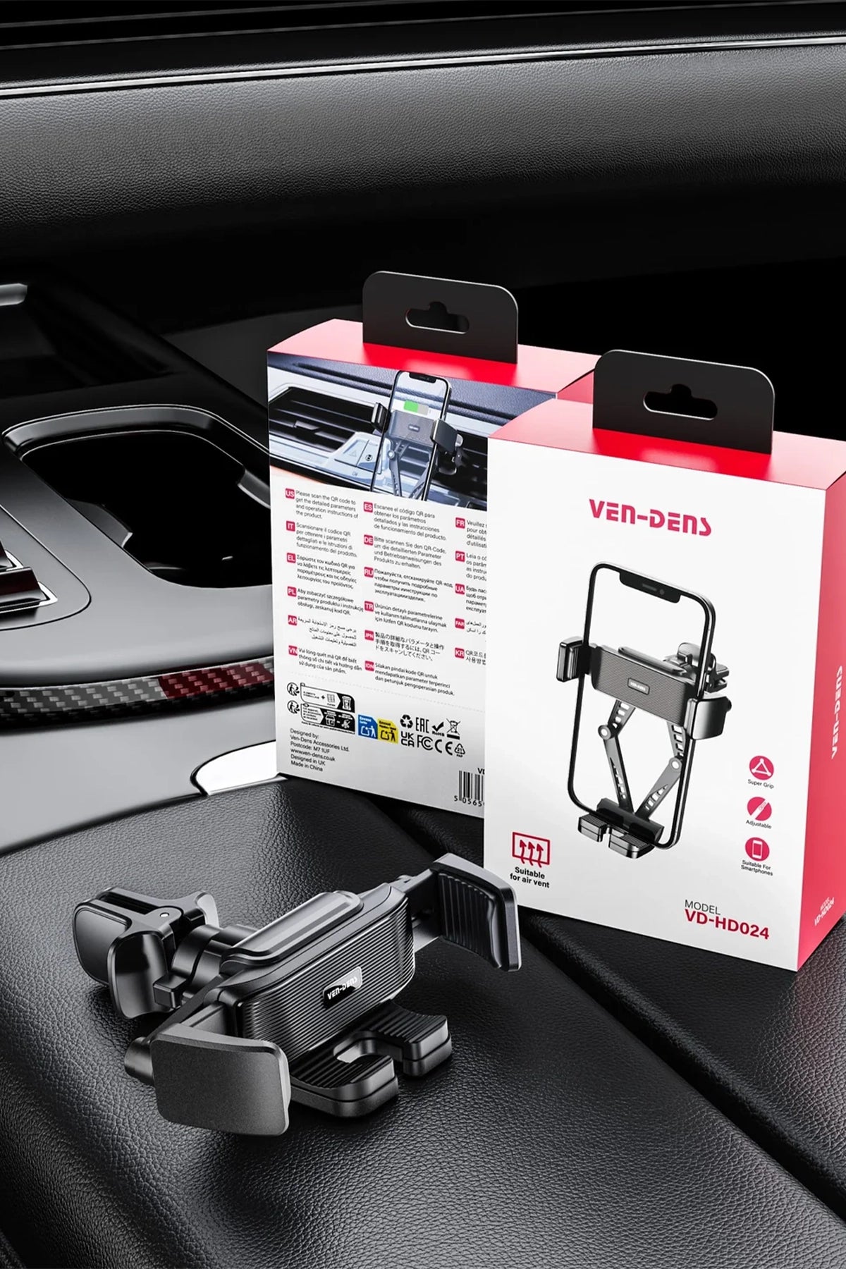 Vendens VD-HD024 Havalandırma Izgarasına Takılan Premium Araç İçi Telefon Tutucu