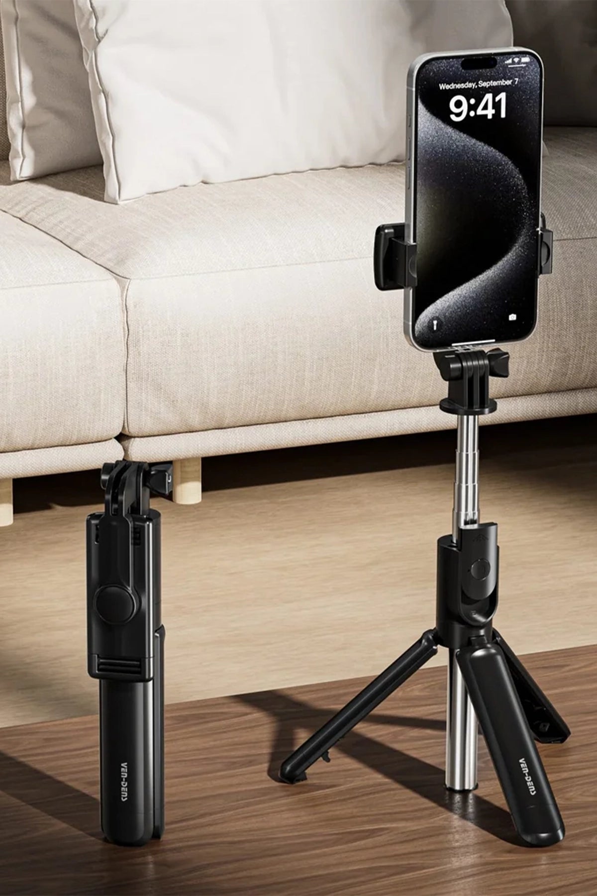 Vendens VD-SS04 Bluetooth Selfie Çubuğu ve Tripod, 360° Döner Başlık, Uzaktan Kumandalı, Katlanabilir