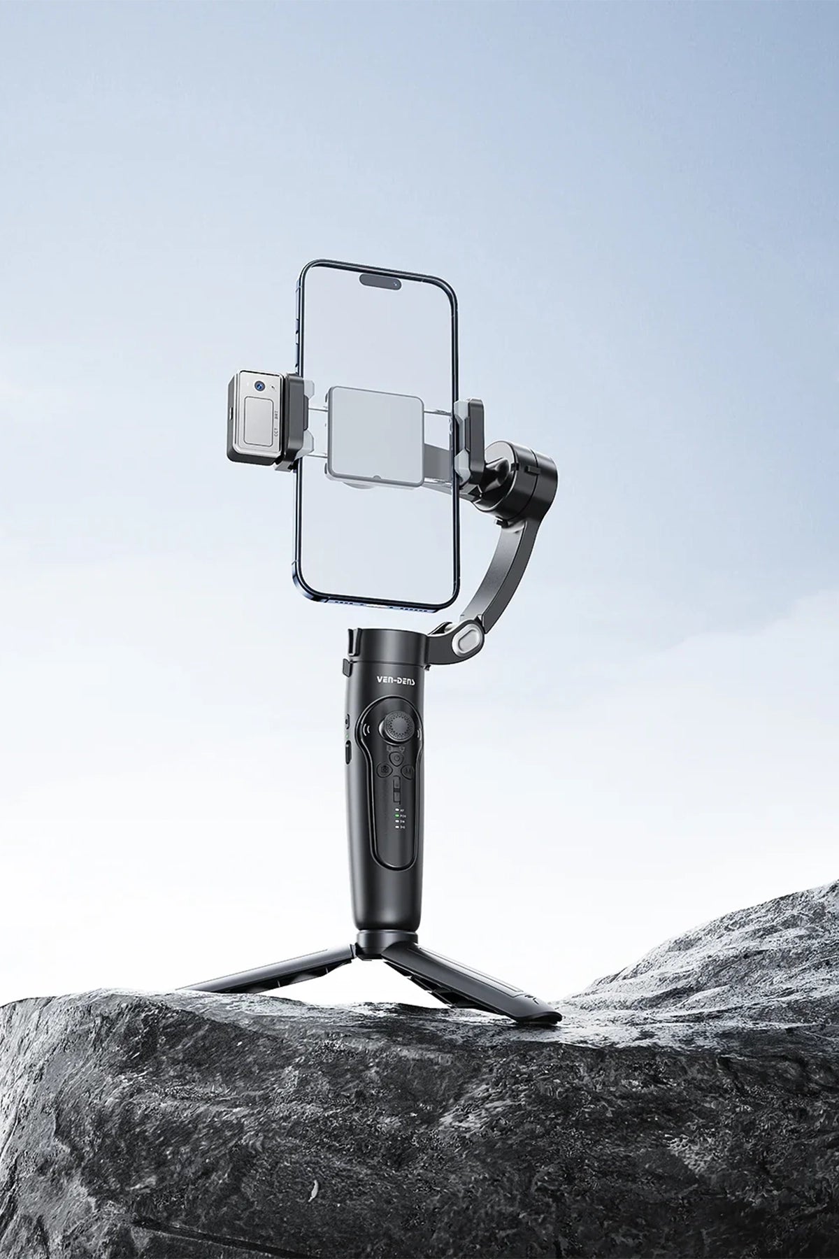 Vendens VD-SS11 360° Telefon Gimbal Tripod, Bluetooth Kumandalı, 4'ü 1 Arada, Yapay Zeka Destekli, Yüz Takibi , Sensörlü
