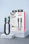 Vendens VD-DC12CC Type-C to Type-C 60W PD Hızlı Şarj ve Data Kablosu - 1 Metre Alüminyum Örgülü