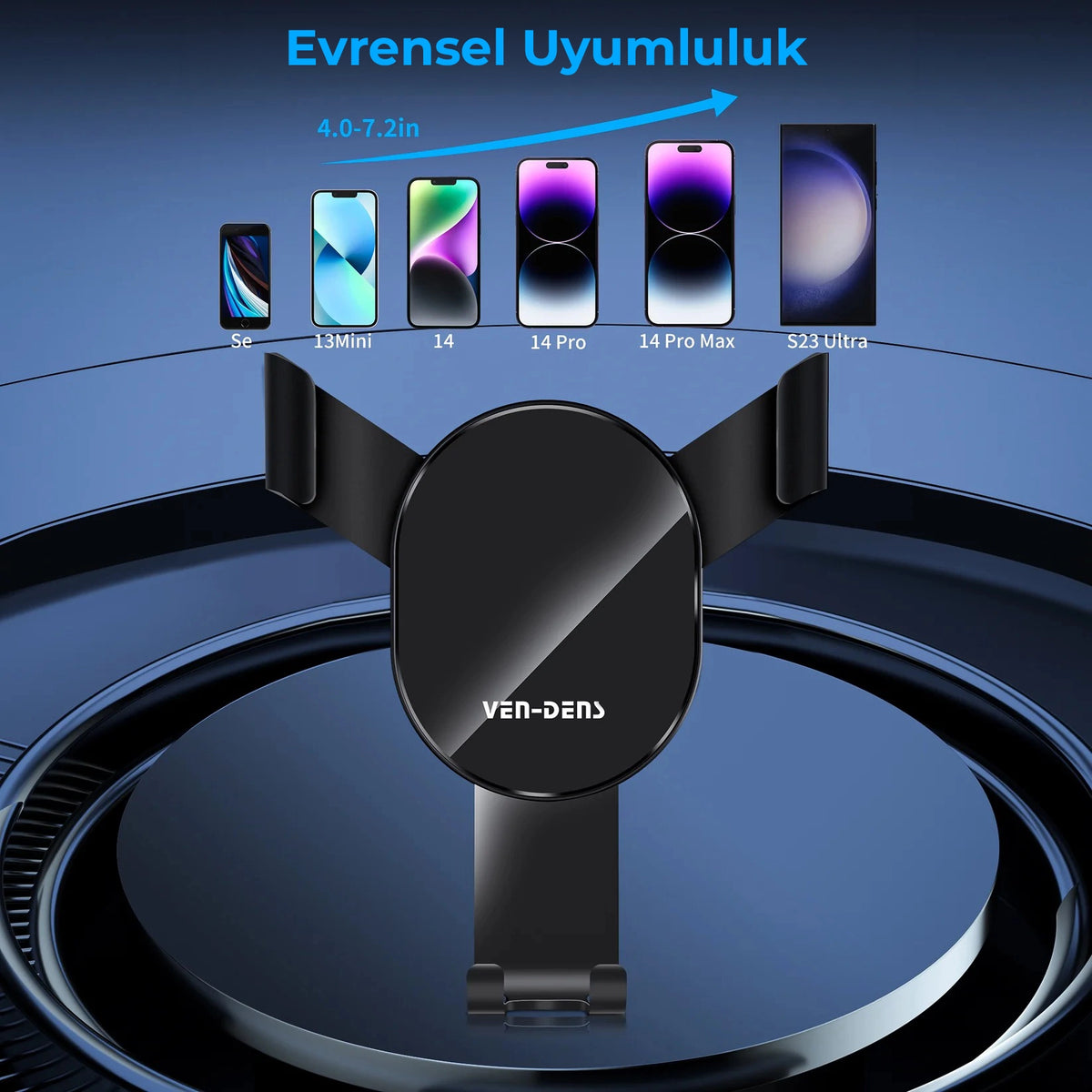 Vendens VD-HD020 Premium Araç İçi Telefon Tutucu - Tam Ayarlanabilir ve Titreşimsiz
