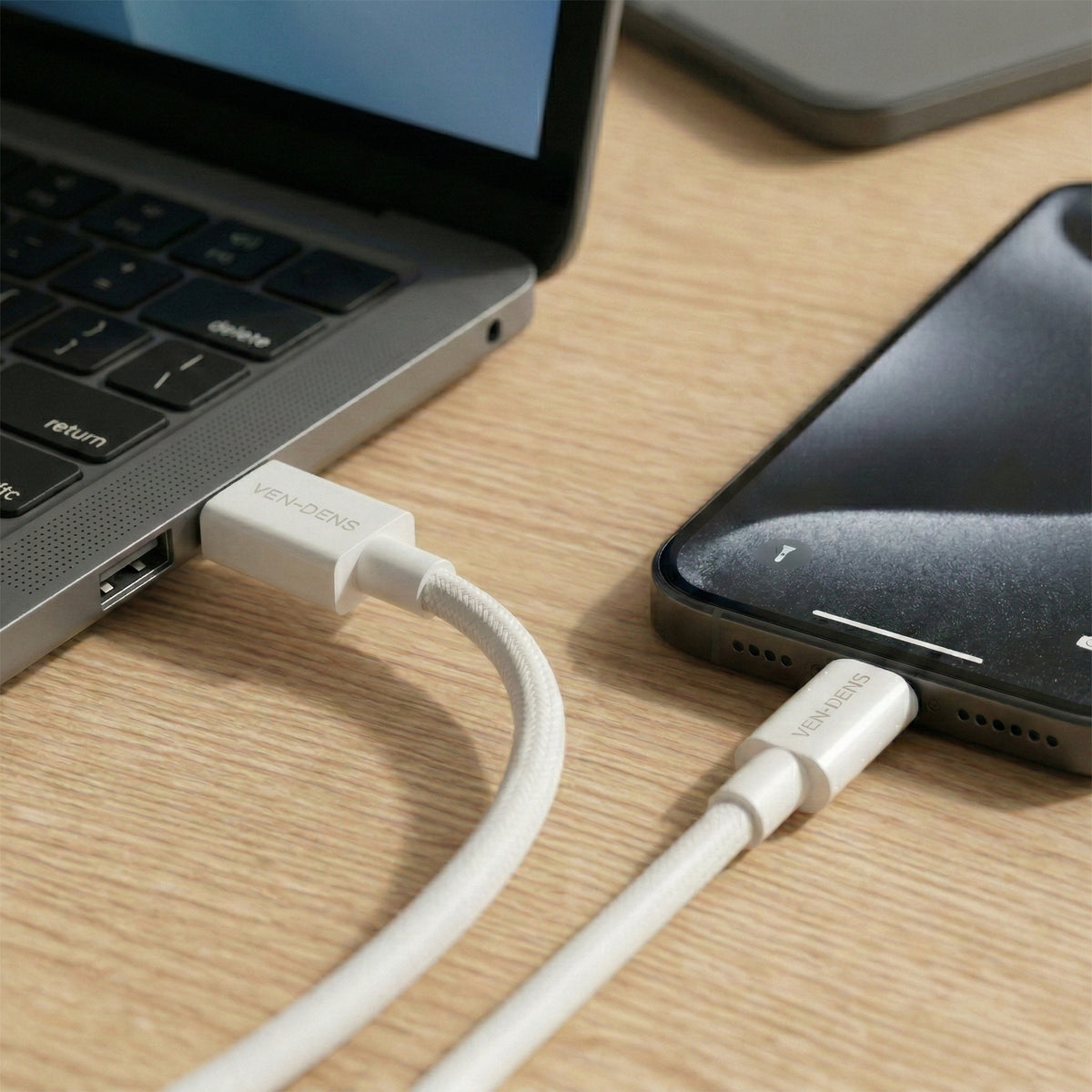 Vendens VD-DCR03 USB-A'dan USB-C'ye Beyaz Type C Kablo 1.2m