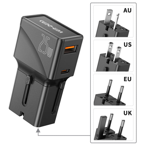 Vendens TravelMax 25W | 150+ Ülke Uyumlu Seyahat Şarj Cihazı