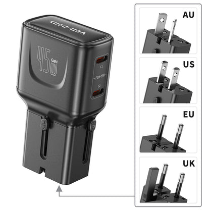 Vendens TravelMax 45W PD | 150+ Ülke Uyumlu Seyahat Şarj Cihazı