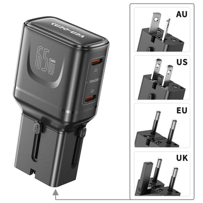Vendens TravelPro 65W PD | 150+ Ülke Uyumlu Premium Seyahat Şarj Cihazı
