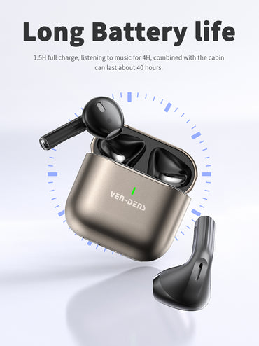 VD-BT037 Toptan fiyat 60H 250mAh siyah Premium çip siyah uzun pil ömrü kablosuz kulaklıklar Gerçek Kablosuz Stereo spor kulaklıklar