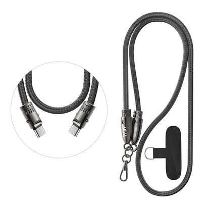 VD-DCS02 Toptan Fiyat 1.2M Type-c - Type-c örgülü veri kablosu Çinko alaşım 60W hızlı şarj