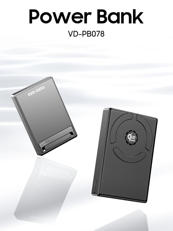 Vendens VD-PB078 10000 mAh 25W Kablosuz Magesafe Hızlı Şarj Powerbank Type-C Qİ2 Teknolojisi Standlı