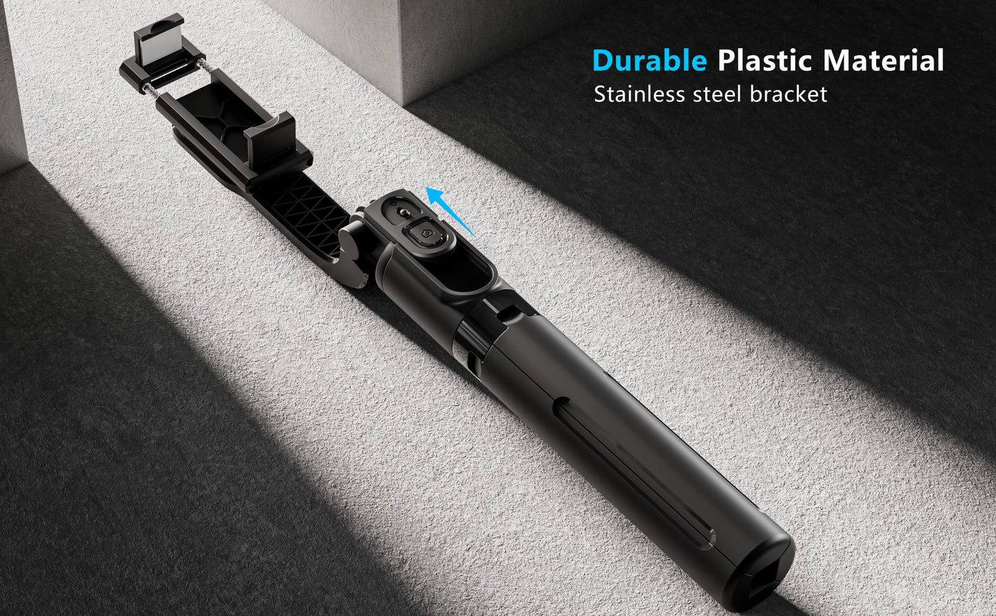 Vendens Bluetooth Selfie Stick Tripod 360° Dönebilen Uzatılabilir - Siyah
