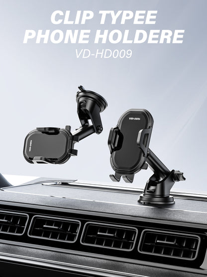 VD-HD009 Siyah Telefon Tutucu, Gösterge Paneli veya Ön Cam İçin, Klipsli, Güçlü, Titreşim Önleyici, Katlanabilir, Telefonlar İçin Uygun