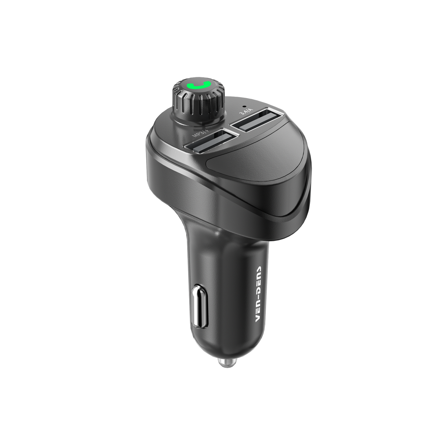 Vendens Dual USB Ports Fast Charger Car Charger Bluetooth 5.0 FM Transmitter - Siyah