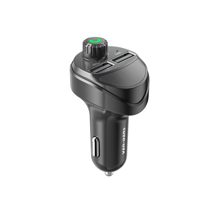 Vendens Dual USB Ports Fast Charger Car Charger Bluetooth 5.0 FM Transmitter - Siyah