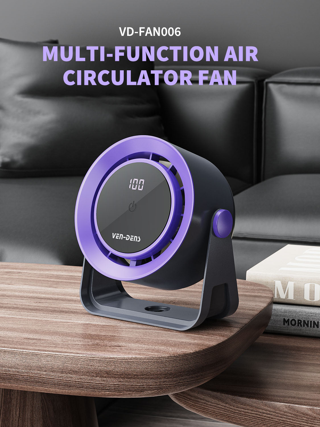 Vendens 1800mAh Uzun Pil Ömürlü Masaüstü Dolaşım Fanı
