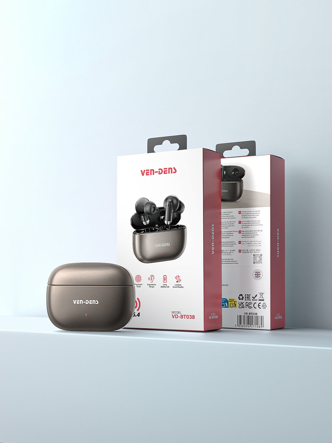 Vendens VD-BT038 Premium TWS Kulaklık -Stand By 60 Saat Pil Ömrü, Kablosuz Kulak İçi