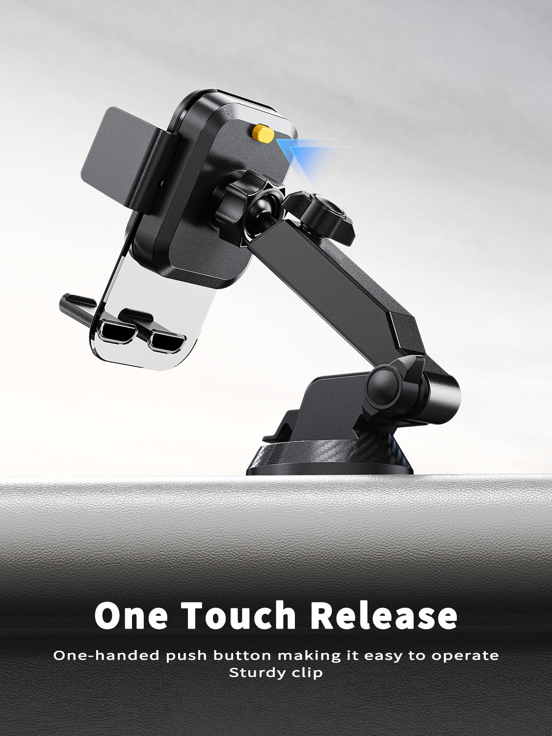 VD-HD049 Yüksek kaliteli, geri çekilebilir, katlanabilir, 360 derece dönebilen araç içi telefon tutucu, orta konsol için evrensel akıllı telefon tutucu.