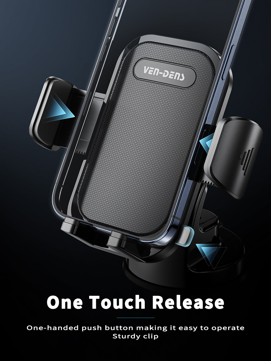 VD-HD046 Yüksek kaliteli, güçlü vantuzlu, katlanabilir telefon standı, araba/masaüstü için evrensel akıllı telefon tutucu.