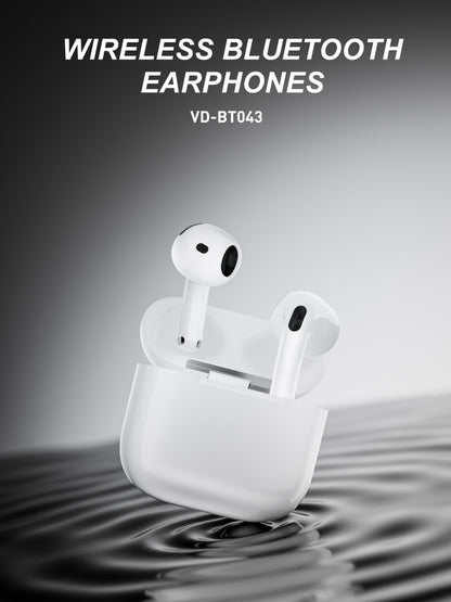 VD-BT043 Toptan fiyat 100H 300mAh siyah şık hafif Premium çip uzun pil ömrü kablosuz kulaklıklar Gerçek Kablosuz Stereo
