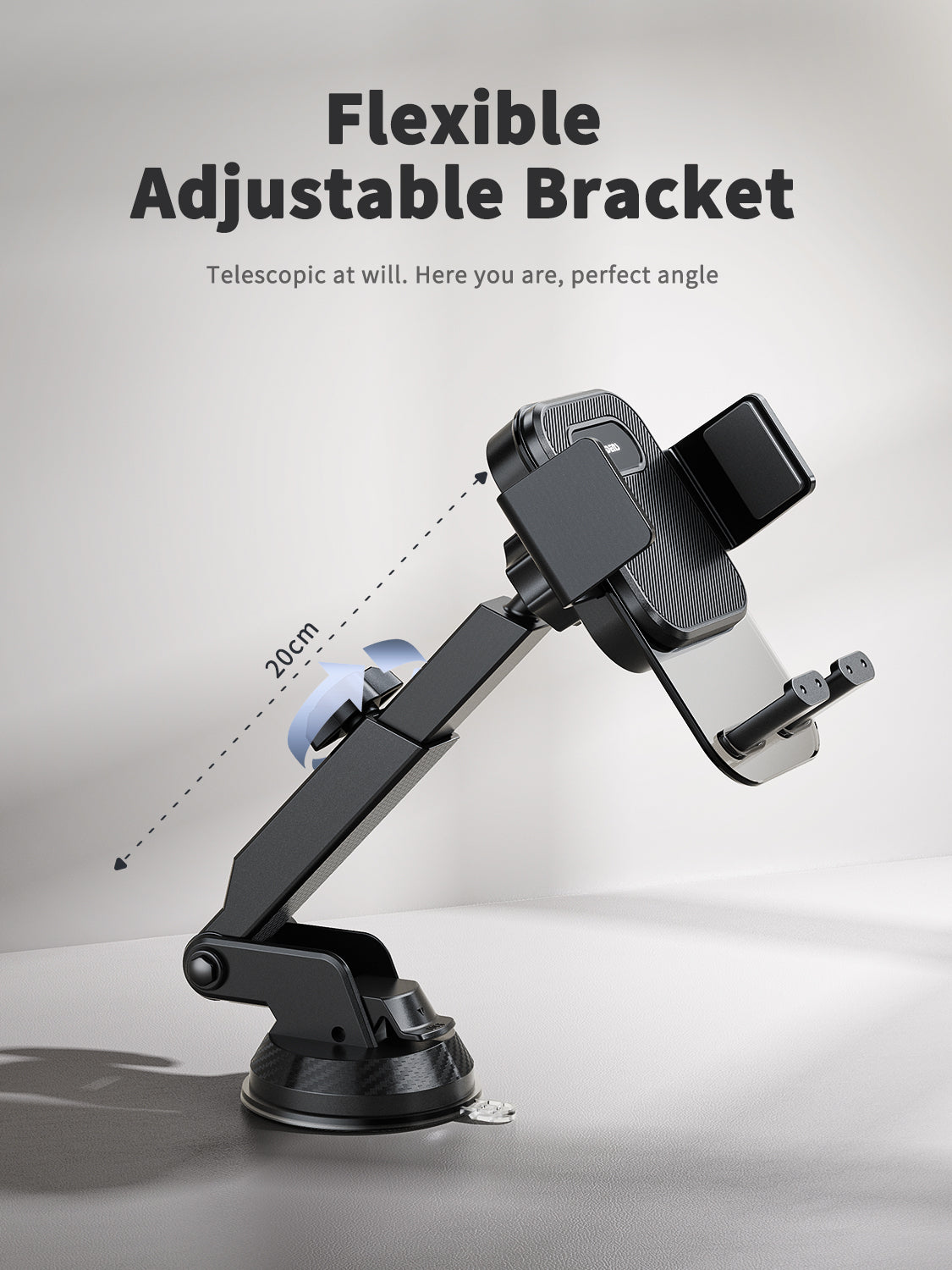 VD-HD049 Yüksek kaliteli, geri çekilebilir, katlanabilir, 360 derece dönebilen araç içi telefon tutucu, orta konsol için evrensel akıllı telefon tutucu.