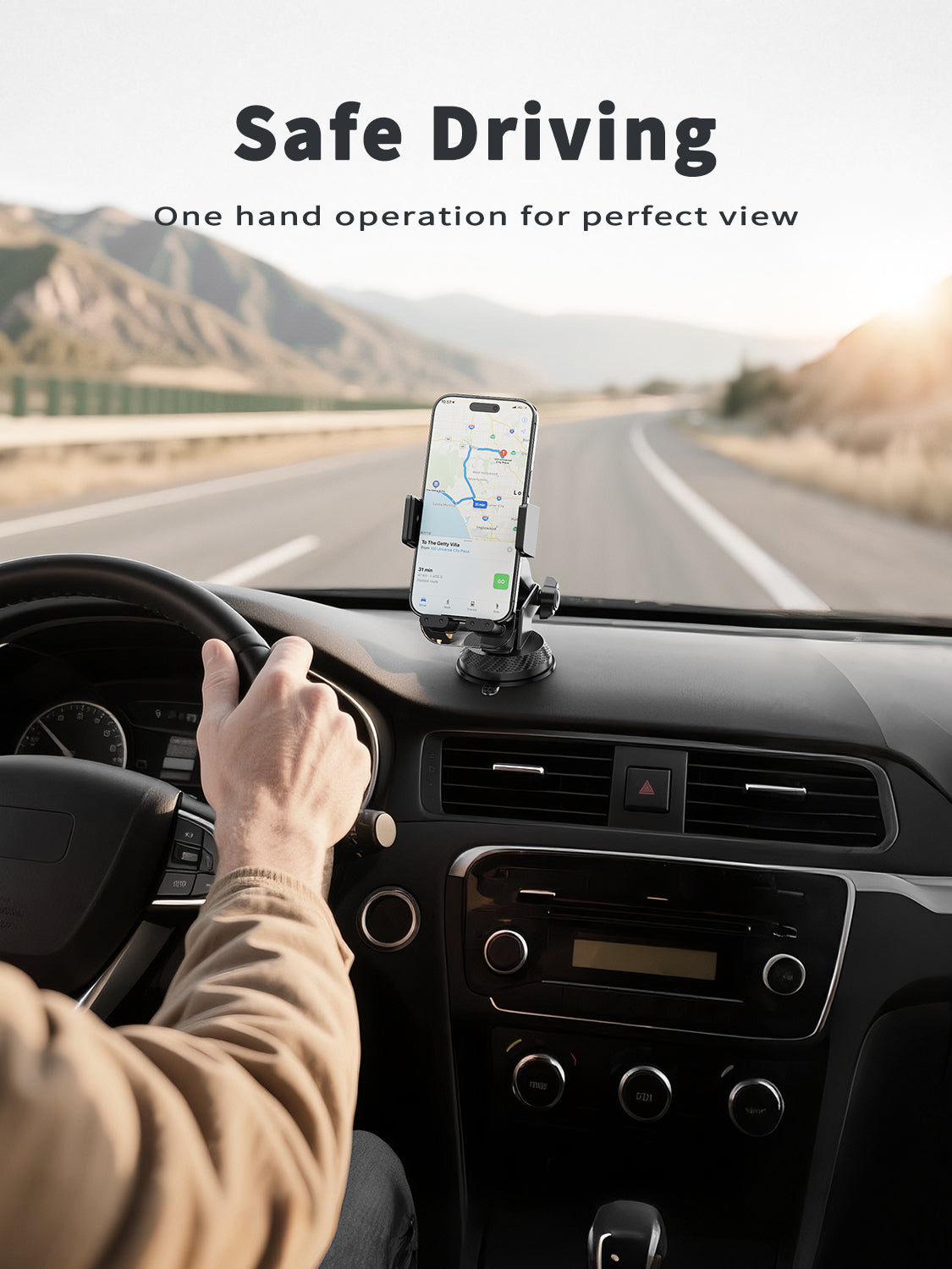 VD-HD049 Yüksek kaliteli, geri çekilebilir, katlanabilir, 360 derece dönebilen araç içi telefon tutucu, orta konsol için evrensel akıllı telefon tutucu.