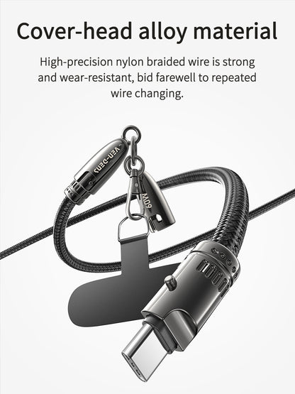 VD-DCS02 Toptan Fiyat 1.2M Type-c - Type-c örgülü veri kablosu Çinko alaşım 60W hızlı şarj