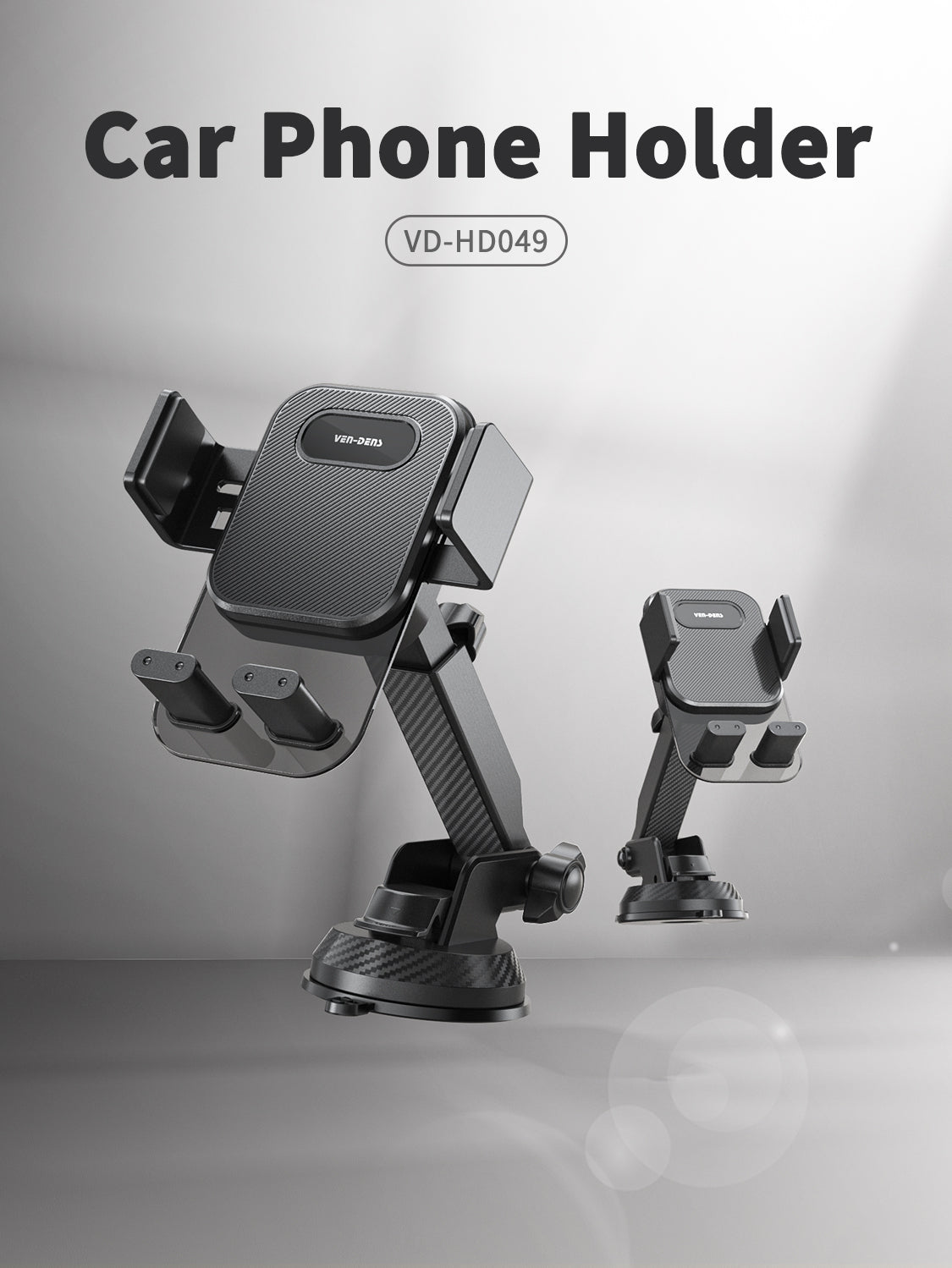 VD-HD049 Yüksek kaliteli, geri çekilebilir, katlanabilir, 360 derece dönebilen araç içi telefon tutucu, orta konsol için evrensel akıllı telefon tutucu.