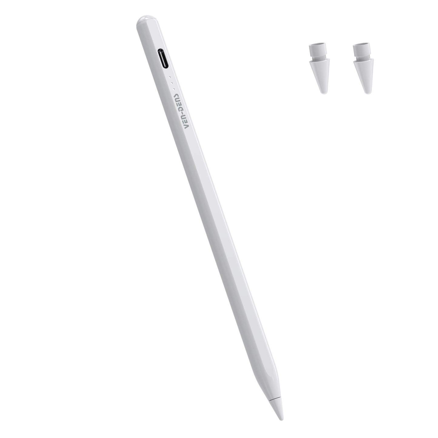 Manyetik Tutunmalı ve Avuç İçi Reddetmeli iPad Kalemi - Type-C Hızlı Şarj, 2 Yedek Uç, LED Gösterge