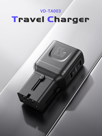 Vendens TravelPro 65W PD | 150+ Ülke Uyumlu Premium Seyahat Şarj Cihazı