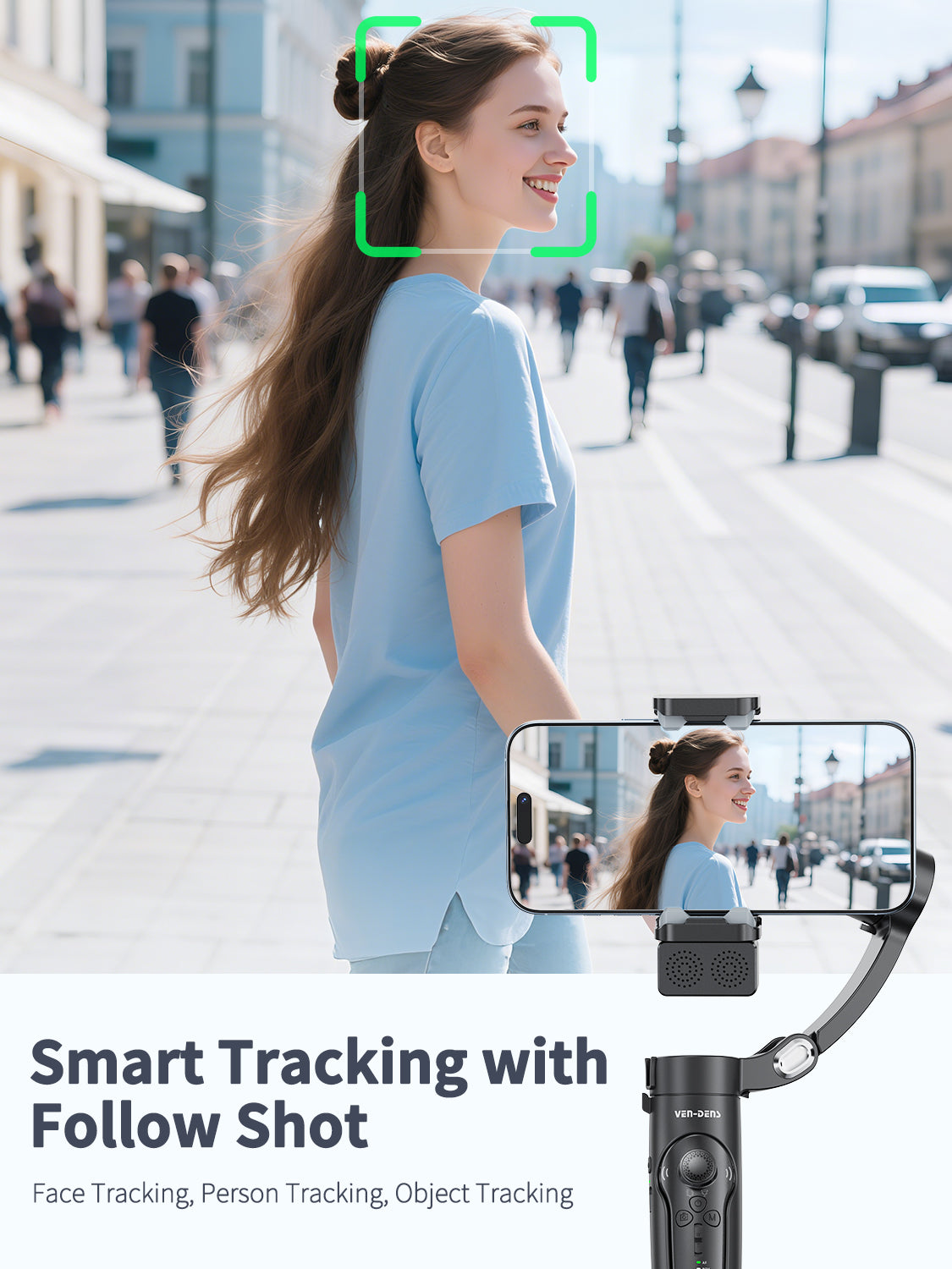 VD-SS11 Toptan Fiyatlı Akıllı Telefon Gimbal Sabitleyici, iPhone/Android için 4'ü 1 Arada 360° Döndürme Özellikli Selfie Çubuğu Tripod