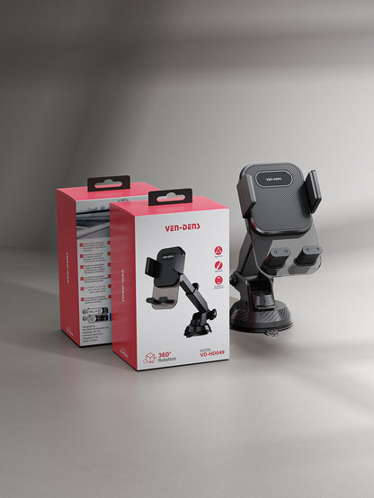 VD-HD049 Yüksek kaliteli, geri çekilebilir, katlanabilir, 360 derece dönebilen araç içi telefon tutucu, orta konsol için evrensel akıllı telefon tutucu.