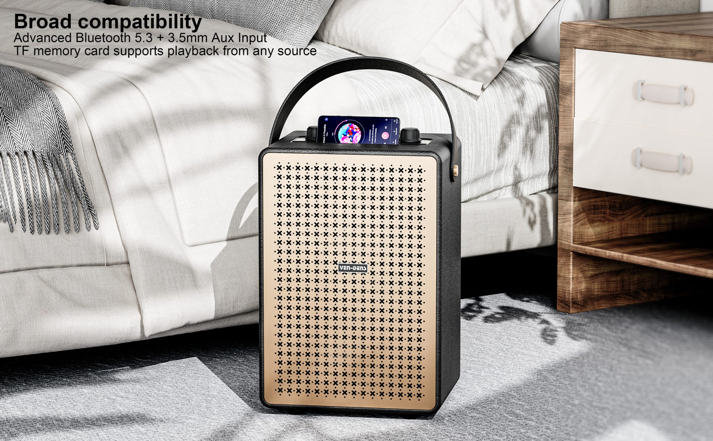 Vendens VD-SPK017 LED Işıklı Bluetooth Hoparlör - Premium Ses ve 12 Saat Pil