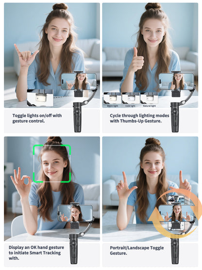 VD-SS11 Toptan Fiyatlı Akıllı Telefon Gimbal Sabitleyici, iPhone/Android için 4'ü 1 Arada 360° Döndürme Özellikli Selfie Çubuğu Tripod