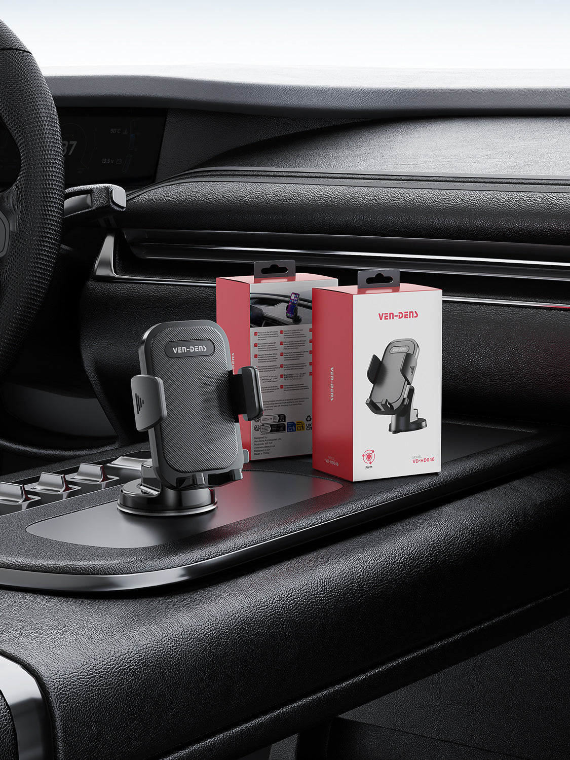 VD-HD046 Yüksek kaliteli, güçlü vantuzlu, katlanabilir telefon standı, araba/masaüstü için evrensel akıllı telefon tutucu.