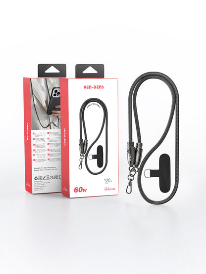 VD-DCS02 Toptan Fiyat 1.2M Type-c - Type-c örgülü veri kablosu Çinko alaşım 60W hızlı şarj