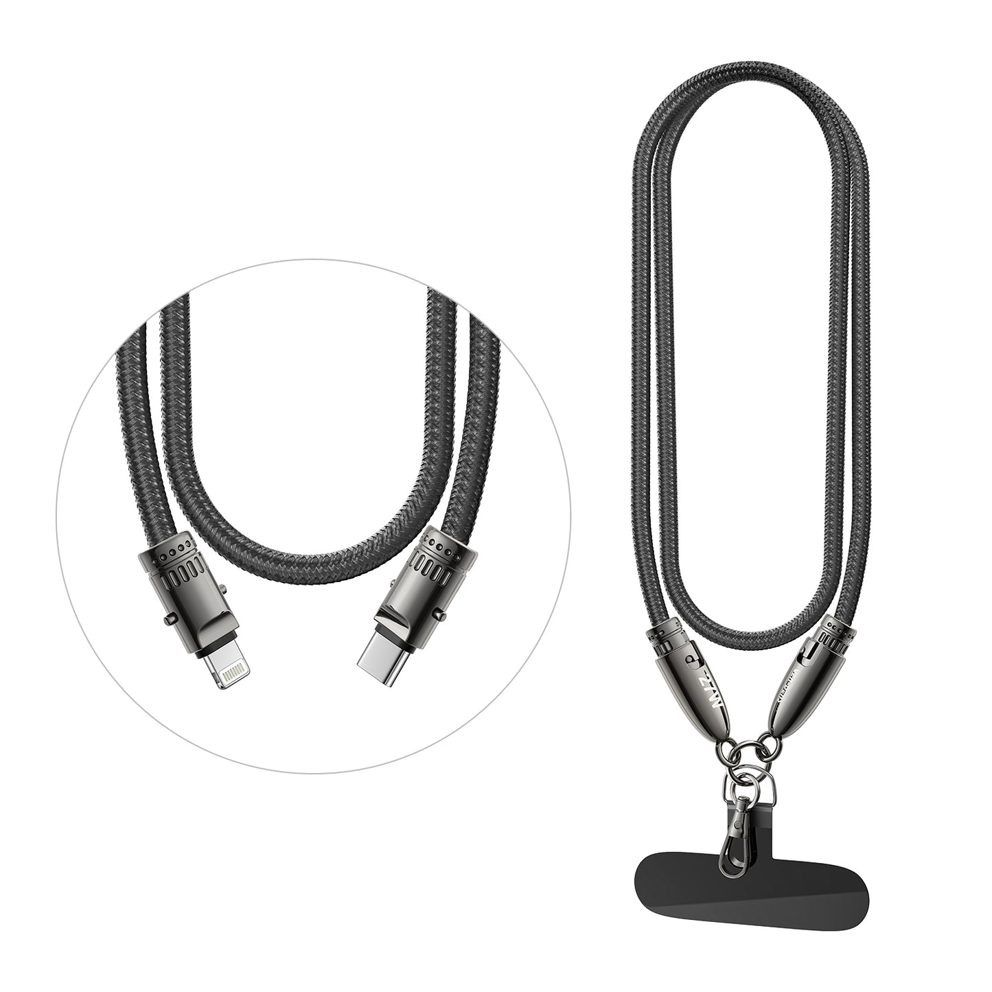 VD-DCS01 Toptan Fiyat 1.2M Type-C - IP kordonlu örgülü veri kablosu Çinko alaşım 27W hızlı şarj