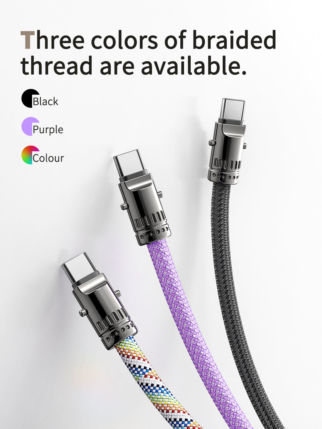 VD-DCS02 Toptan Fiyat 1.2M Type-c - Type-c örgülü veri kablosu Çinko alaşım 60W hızlı şarj