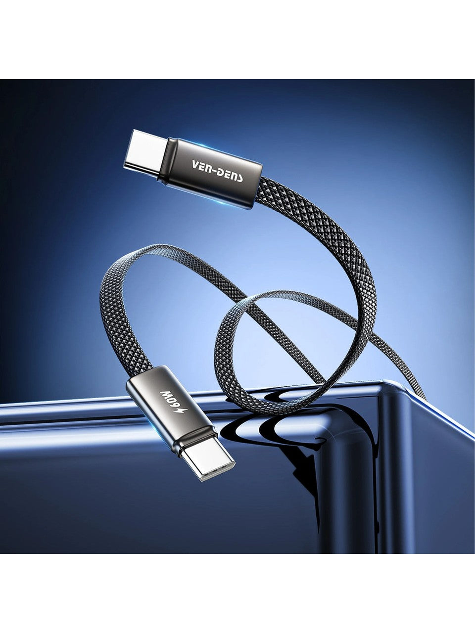 Vendens VD-DC22CL 60W Type-C to Lightning Hızlı Şarj Kablosu, Örgülü, iPhone Uyumlu