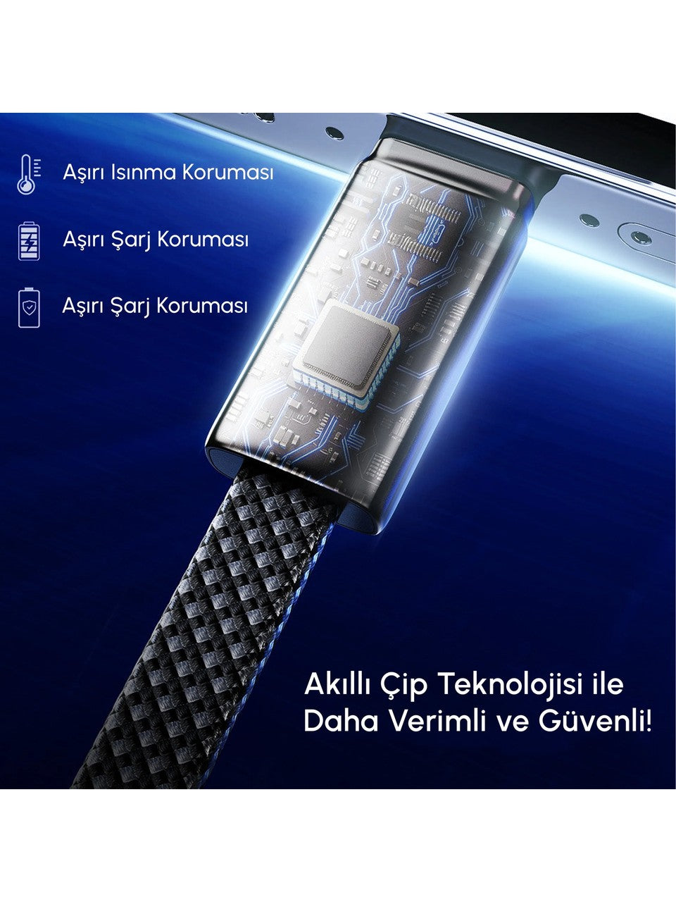 Vendens VD-DC22CL 60W Type-C to Lightning Hızlı Şarj Kablosu, Örgülü, iPhone Uyumlu
