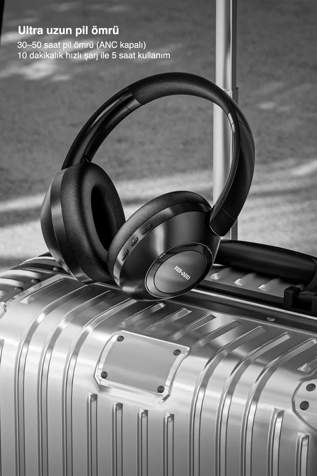 Vendens VD-HP015 Kablosuz Kulaklık 40 Saat Gürültü Önleyici Yüksek Ses Kalitesi Siyah