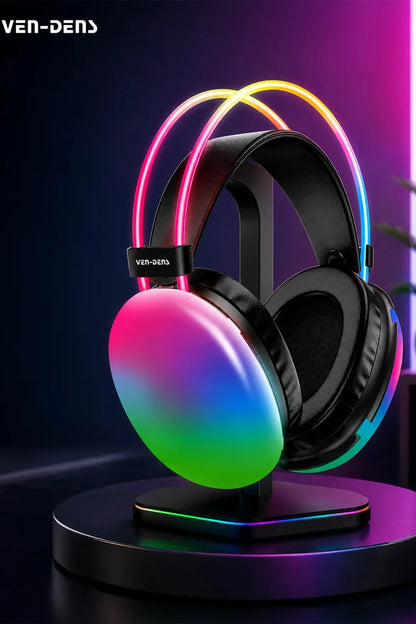 Vendens VD-HP013 Kablosuz Gaming Kulaklık, Bluetooth 5.3, 40mm Sürücü, Gürültü Önleyici, RGB Işıklı, 400mAh