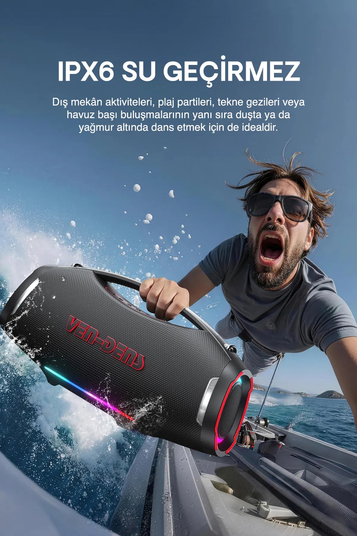 Vendens VD-SPK027L 450W Bluetooth Hoparlör 45000mAh, Taşınabilir Mikrofonlu Parti Hoparlörü, Karaoke Ses Sistemi