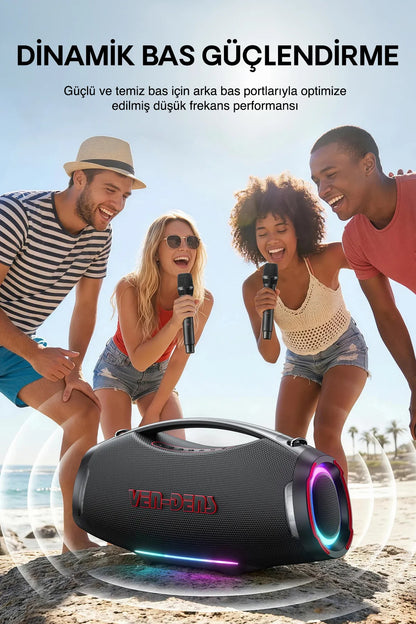Vendens VD-SPK027L 450W Bluetooth Hoparlör 45000mAh, Taşınabilir Mikrofonlu Parti Hoparlörü, Karaoke Ses Sistemi
