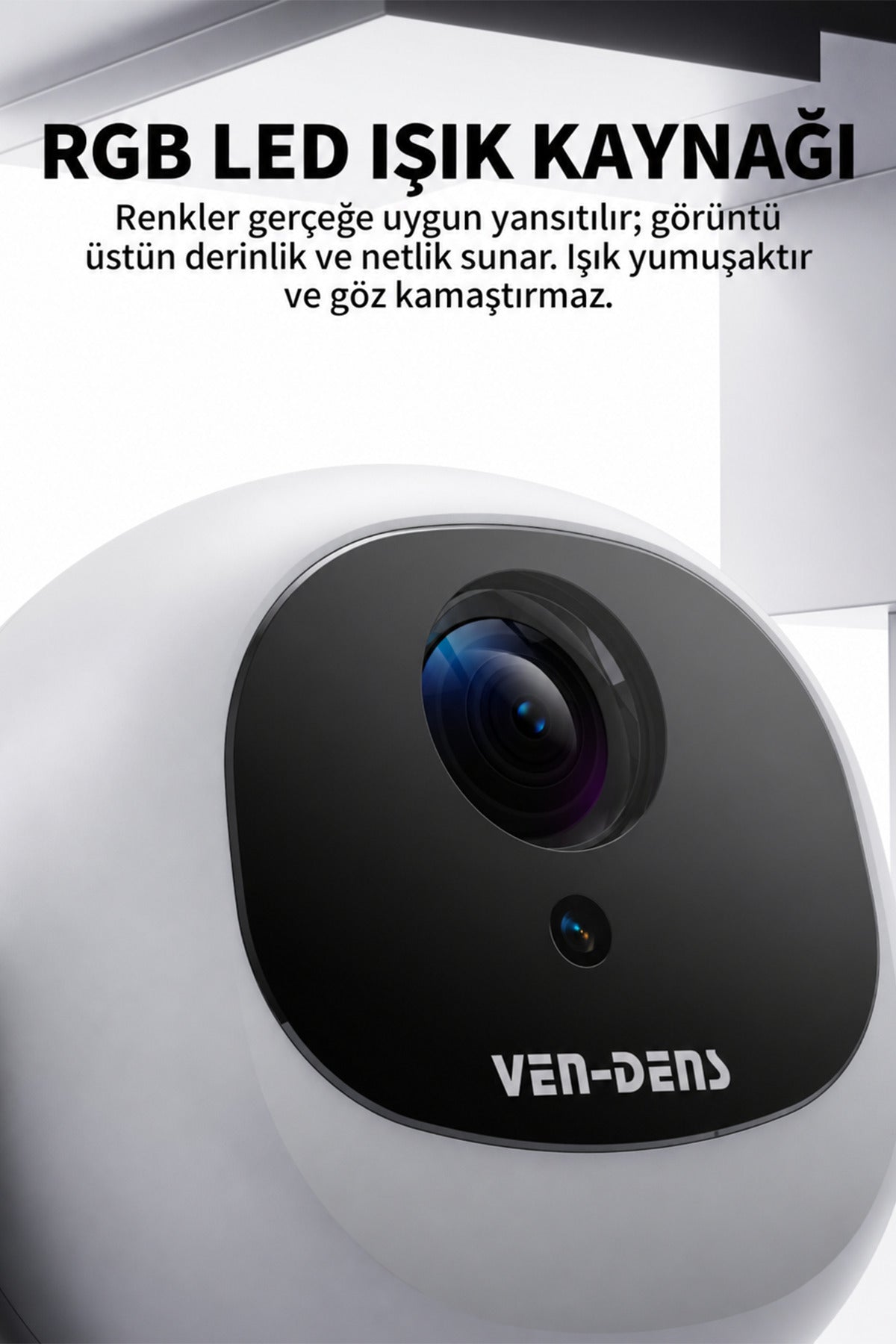 Ven-Dens VD-PJT002 Android 14 Taşınabilir LED Projeksiyon Cihazı, HD 720p, 150 ANSI Lümen, Beyaz - Beyaz